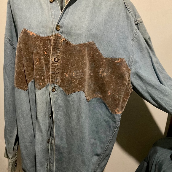 VINTAGE  BLUE RODEO   Brand SHIRT  BLUE JEAN   SIZE X LARGE - Picture 2 of 9